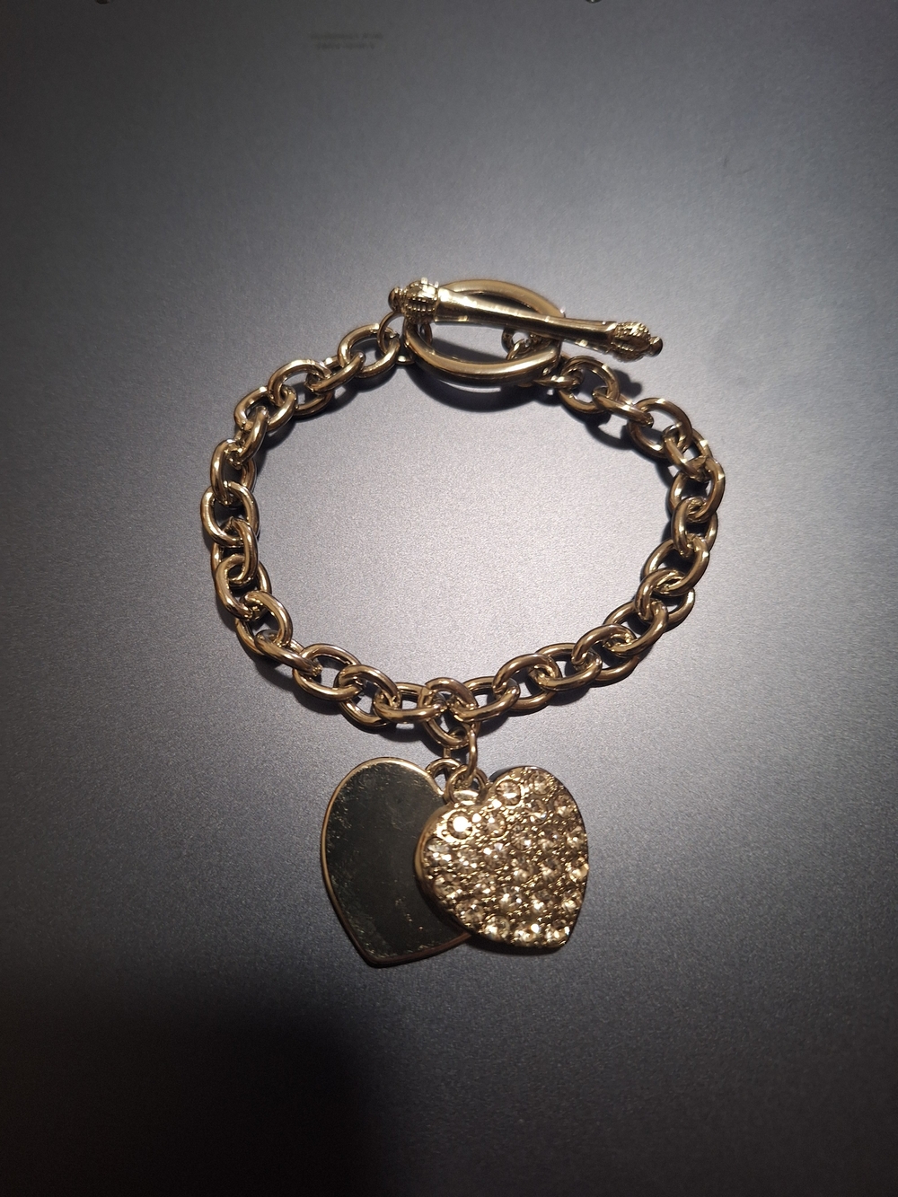 Silver Heart Charm Toggle Bracelet - Women's Jewelry